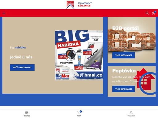 bigmat stavebniny líbeznice - e-shop. kamenná prodejna a velkoobchod