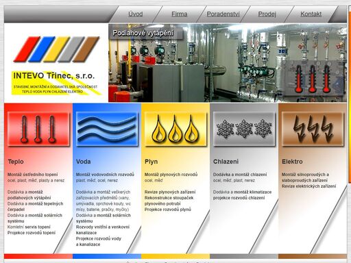 intevo třinec stavební montážní a dodavatelská firma rozvod tepla vody plynu elektro instalace tepelná čerpadla klimatizace chlazení montáž kotlů