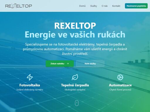 rexeltop s.r.o. - specializujeme se na fotovoltaické elektrárny, tepelná čerpadla a průmyslovou automatizaci. moderní řešení pro úsporu energie.