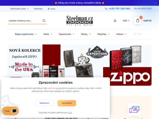  široký sortiment značkových nožů, dalekohledů, potřeb na holení, zapalovačů zippo a dárkových potřeb a kosmetiky pro může. od kapesních nožů, loveckých až po profesionální nože a dalekohledy. 