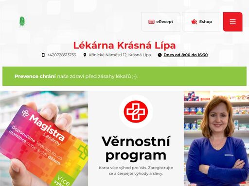 magistra lékárna krásná lípa je tu pro vás. samozřejmostí je individuální přístup a snaha vyjít vstříc vašim požadavkům.