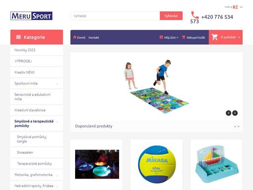 specializovaný e-shop sportovního vybavení, terapeutických a motorických pomůcek pro mateřské a základní školy, pro školy speciální, stejně jako pro dětské domovy a domy dětí.
