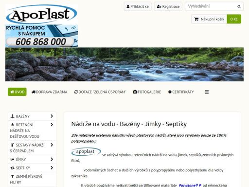 deštová nádrž, jímka, septik
