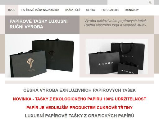 styl agency design - úvod, výroba exkluzivních papírových tašek.