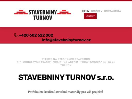 stavebniny turnov