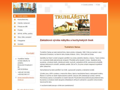 truhlářství nečas - výroba nábytku na zakázku, kuchyňské linky, hotelové interiéry, dětské pokoje, židle, skříně, postele, dveře, schodiště, stylový nábytek.
