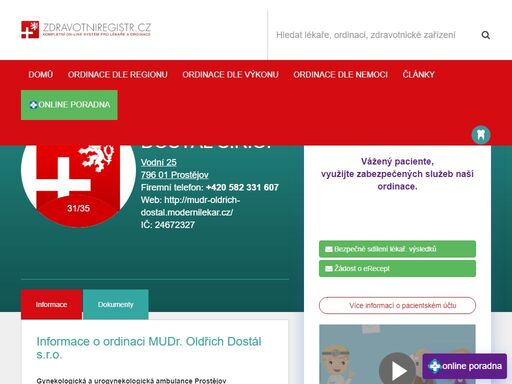 gynekologická a urogynekologická ambulance prostějov. mudr. oldřich dostál  poskytuje preventivní a léčebnou péči v oboru gynekologie a urogynekologie. 