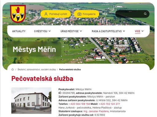 poskytovatel: městys měřín ič: 00294799, adresa poskytovatele: náměstí 106, 594 42 měřín zařízení poskytovatele: městys měřín - penzion adresa zařízení…
