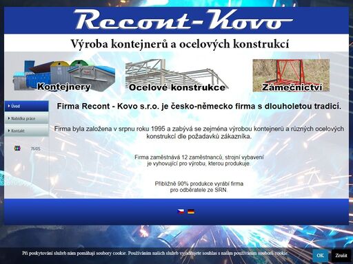 výroba kontejnerů a ocelových konstrukcí, zámečnické práce