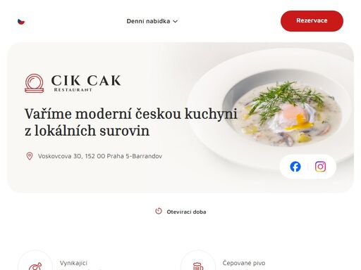 cik cak restaurace, moderní kuchyně.