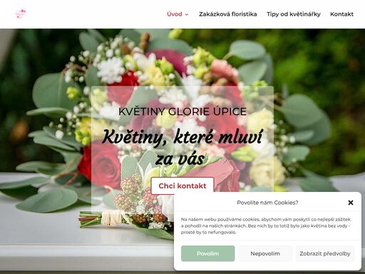 vítejte v květiny glorie, malého květinářství v úpici, kde každá květina přináší radost do života. příjímáme i telefonické objednávky 731 336 627.