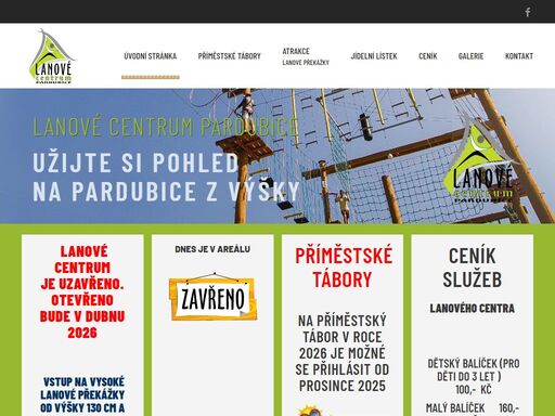 lanové centrum pardubice - nově zrekonstruovaný moderní areál nabízí dobrodružství, zábavu, rekreaci i rozvoj všem věkovým kategoriím bez ohledu na fyzickou kondici.