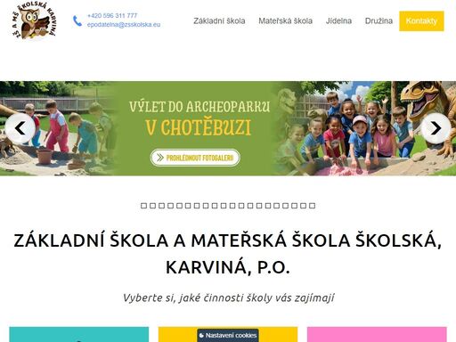 moderní základní a mateřská škola, poskytující kvalitní zázemí i vysokou pedagogickou úroveň. součástí zařízení je družina i jídelna.