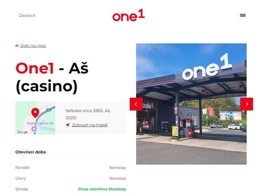 síť 33 čerpacích stanic one1 na česko-německých hranicích v západních a severních čechách.