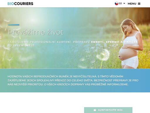profesionální mezinárodní kurýrní přeprava embryí, spermií,vajíček a dalších buněk.