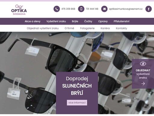 optika šimůnková: hledáte oční optiku v ústí nad labem? oční optika šimůnková nabízí dioptrické i sluneční brýle, opravy brýlí, kontaktní čočky, lupy, divadelní kukátka a dalekohledy.