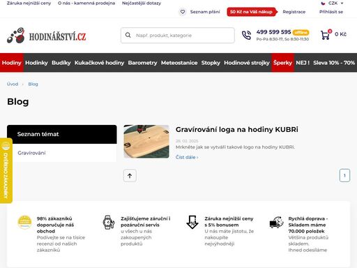 hodinky pro vás máme za bezkonkurenční ceny na trhu! různé druhy a značky naleznete v naší široké nabídce. rychlé dodání a záruční a pozáruční servis.