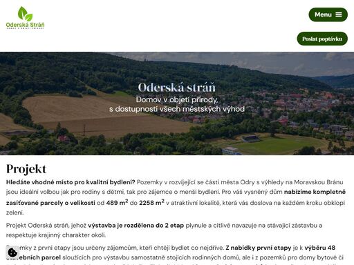 prodej kompletně zasíťovaných stavebních pozemků na okraji města odry. vytvořte si svůj nový domov v blízkosti přírody i města. vyberte si svůj stavební pozemek ještě dnes.