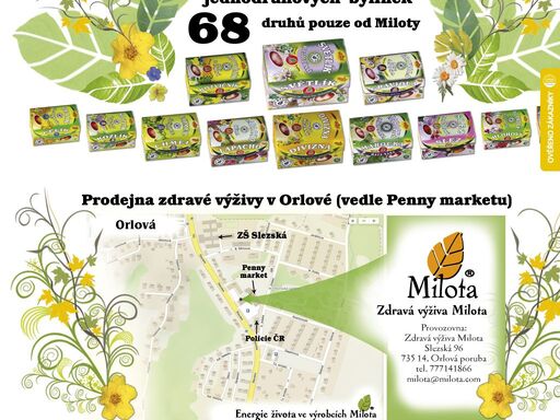 váš český výrobce čajů, bylin, tinktur a mastí - milota s.r.o. - máme nejširší nabídku jednodruhových porcovaných bylinek na trhu.
