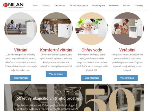nabídka rekuperace nilan - základem jsou pasivní větrací jednotky, vyšší kategorií jednotky s možností chlazení a ohřevem teplé vody.