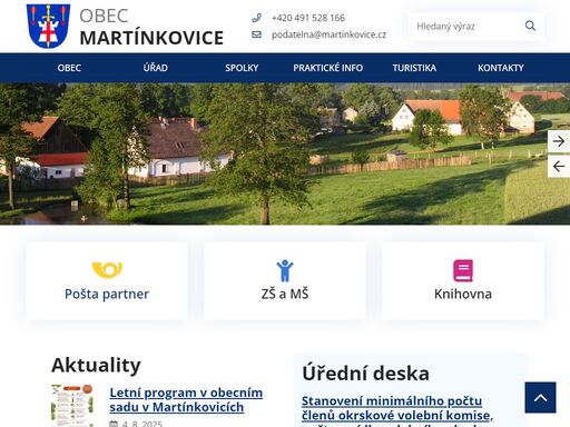 oficiální stránky obce martínkovice