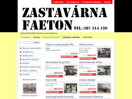 bazar zastavarna faeton české budějovice