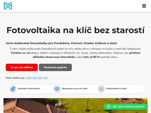 s námi získáte profesionální fotovoltaický systém na míru vašeho domu s důrazem na kvalitu a bezpečnost. vyřídíme za vás dotace a další.