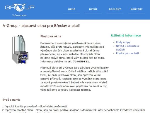 plastová okna od v-group jiří vlček - okna pro břeclav, hodonín, kyjov a okolí