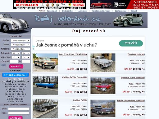 ráj veteránů - inzerce veteránů | veteráni, prodej, bazar