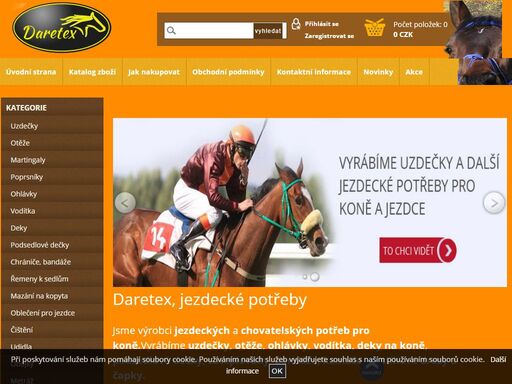 daretex, výroba jezdeckých potřeb pro koně.