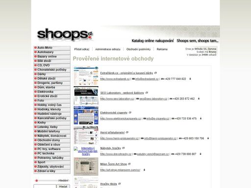 internetové obchody shoops.cz  | seznam online internetových obchodů přehledně členěný do kategorií. vše, co lze na internetu koupit! články, recenze, informace a zajímavosti ze světa online nakupování. shoops sem, shoops tam.