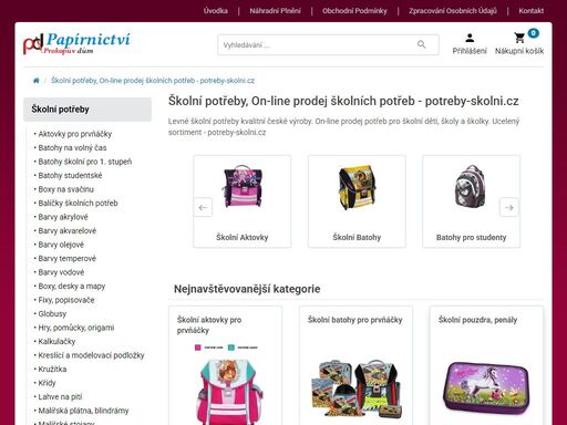 levné školní potřeby kvalitní české výroby. on-line prodej potřeb pro školní děti, školy a školky. ucelený sortiment - potreby-skolni.cz