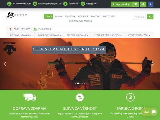 elektronický obchod i kamenná prodejna, půjčovna, servis sportovních potřeb, lyží, kol...