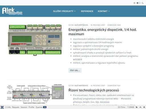 vývoj software a komplexní automatizace výrobních procesů. program wodber slouží pro optimalizaci, bilancování a analýzu odběru elektrické energie.