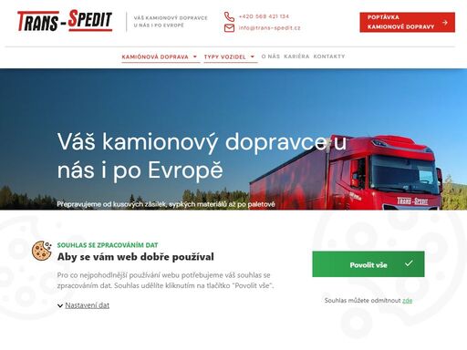 trans-spedit s.r.o. nabízí mezinárodní i vnitrostátní kamionovou dopravu po celé evropě a čr. specializujeme se na přepravu sypkých materiálů, paletového zboží a krmiv s certifikací gmp+. spolehlivost, dodržování termínů a pojištění přepravovaných zásilek jsou pro nás prioritou.
