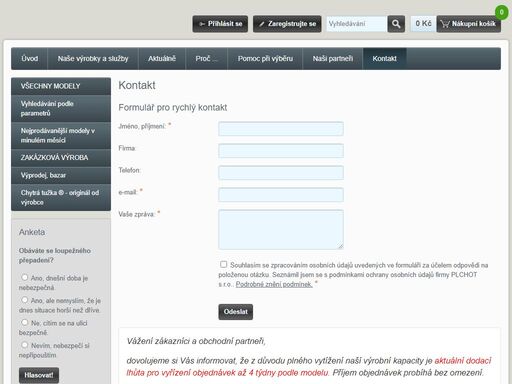 výroba bezpečnostních kufrů, aktovek, tašek, ledvinek, boxů na přenášení a převážení peněz a jiných cenností.