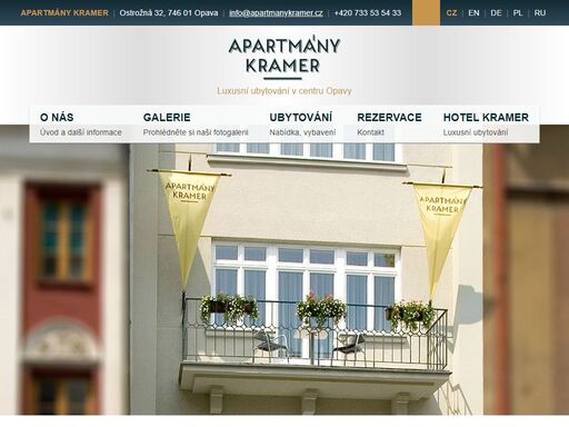 ubytování v opavě přímo na pěší zóně v nově nadčasově zrekonstruovaných apartmánech kramer. rezervujte zde.