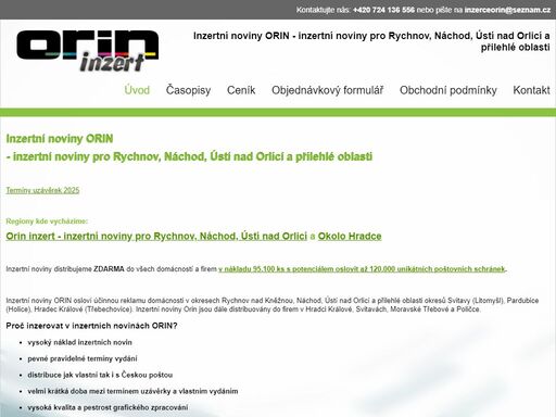 inzerce, reklama, grafika, bannery, vizitky, orin, okolo hradce, rychnov, náchod, ústí nad orlicí, hradec králové