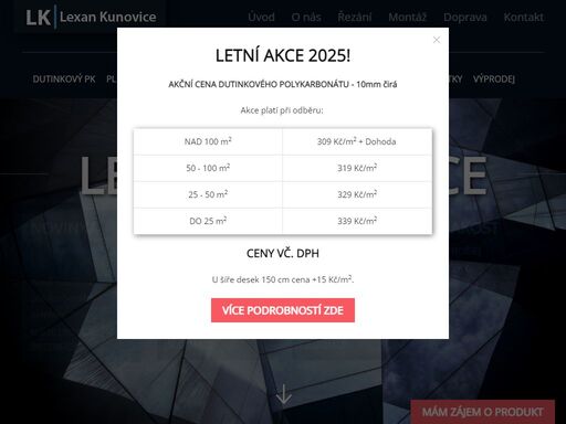 prodej dutinkového polykarbonátu (lexan), veškerých doplňků. současně je možné provést montáž.