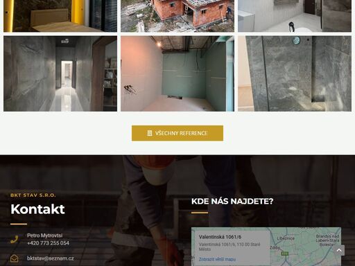 bkt stav s.r.o. – stavební a úklidové práce, dodávka pracovníků. kvalita a spolehlivost. volejte: +420 773 255 054