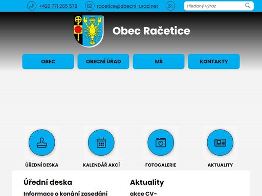 obec,račetice,racetice,obce,obecní úřad oficiální stránky obce račetice