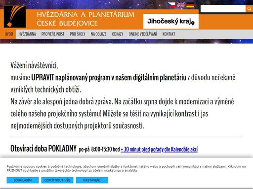českobudějovická hvězdárna byla otevřena v roce 1937 jako druhá nejstarší lidová hvězdárna v čechách.