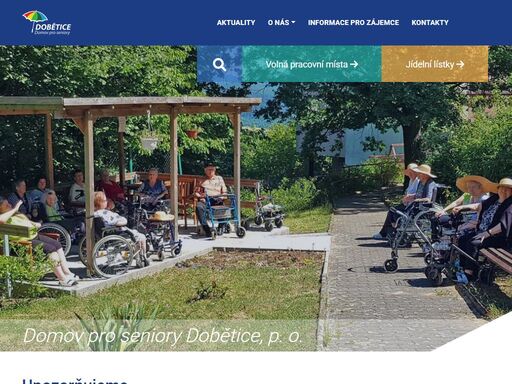 domov pro seniory dobětice, p.o. je moderní bezbariérové zařízení umístěné na okraji sídliště dobětice, které poskytuje svým klientům ubytování, stravování a celodenní péči.