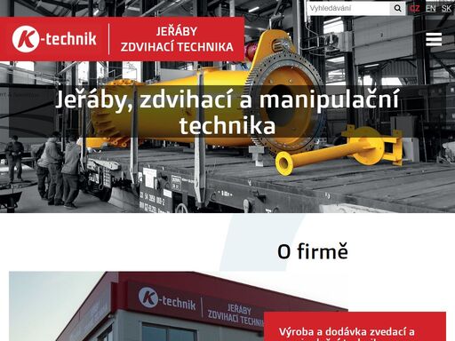 společnost k-technik s.r.o. dodává jeřáby a jeřábové komponenty, kladkostroje, manipulační zařízení, rádiové ovládání.