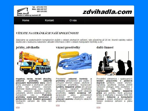 zdeněk kindl, revizní technik zdvihacích zařízení. prezentace společnosti, nabídka služeb, aktuální informace ze světa zdvihacích zařízení.