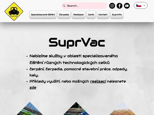 nabizíme služby v oblasti specializovaného čištění různých technologických celků, čerpání, suprvac