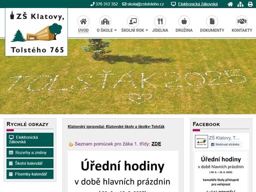 základní škola klatovy, tolstého - informace o studiu, kurzech, úspěších školy, aktuality, rozsáhlá fotogalerie.