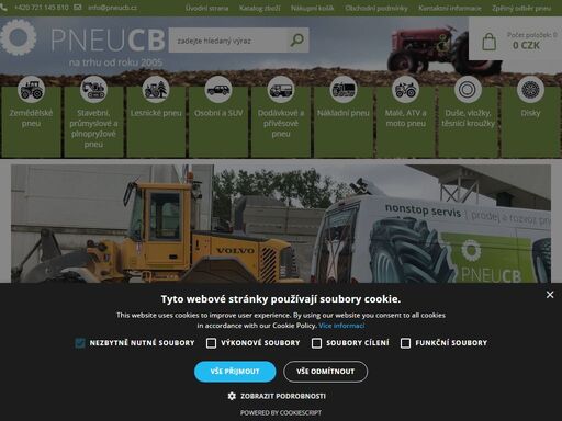 prodej pneumatik, duší a disků pro všechny typy vozidel, zemědělské techniky a dalších strojů