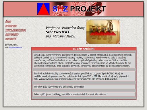 shz projekt projektové dokumentace hasících zařízení