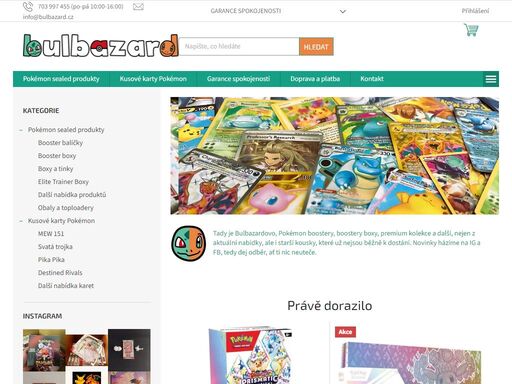 bulbazard.cz - pokémon tcg produkty a kusové karty. pokémon booster balíčky, booster boxy, etb a další skladem.